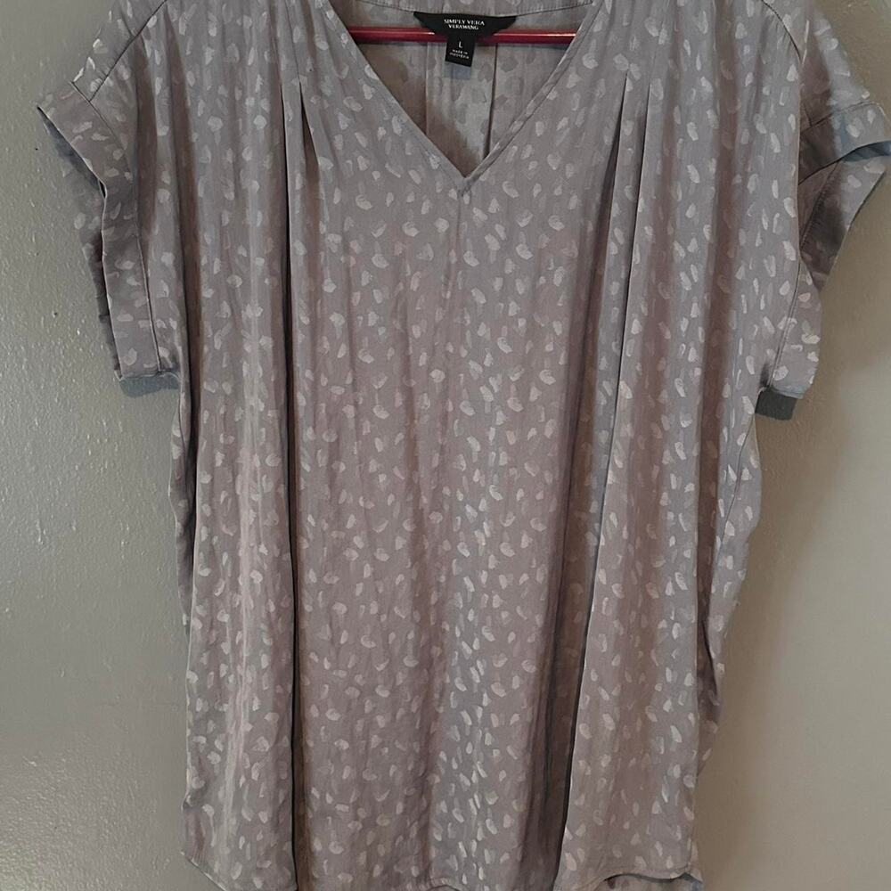Grey and white blouse blouse
